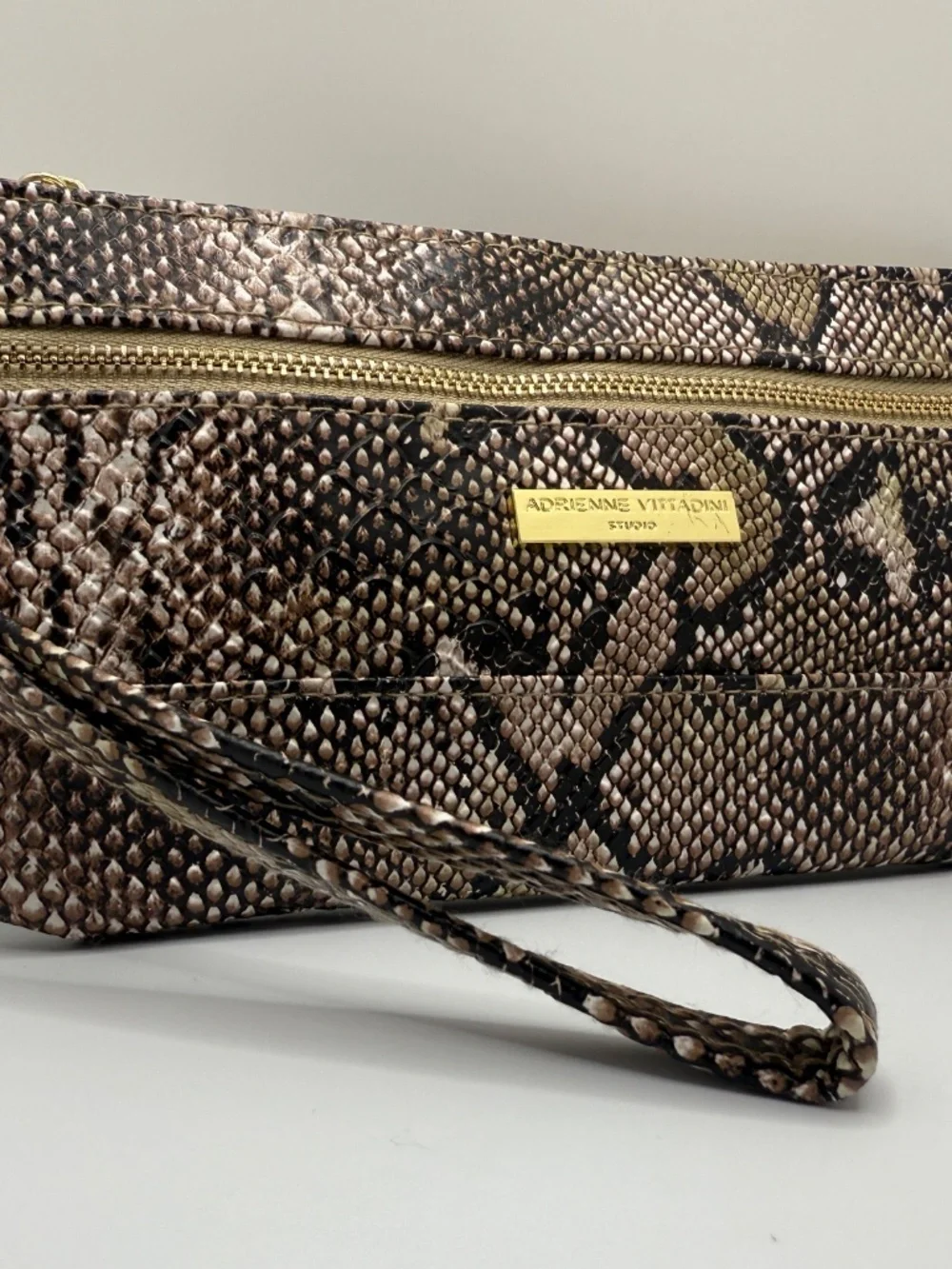 FIERCE ADRIENNE VITTADINI PYTHON WRISTLET/HANDBAG!